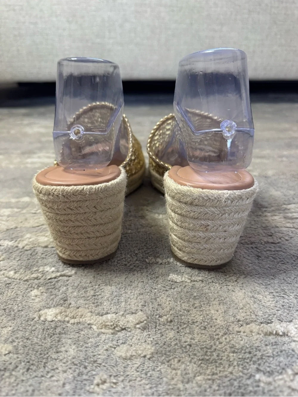 Gold Woven Wedge Slide Sandals - Unbranded Women Shoes